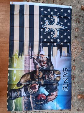 New Orleans Saints NFL 3X5 Feet American Flag Banner Pole or Wall Decor